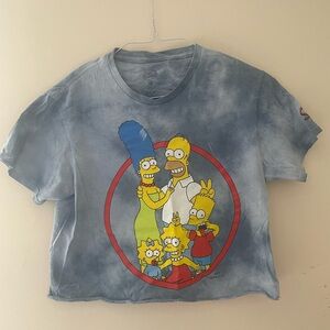 Blue Tie-Dye Simpsons Graphic T-Shirt